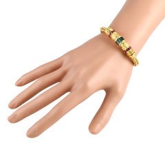 SeidenGang Bracelet en or jaune 18 carats avec diamants 0,55 carat et tourmaline