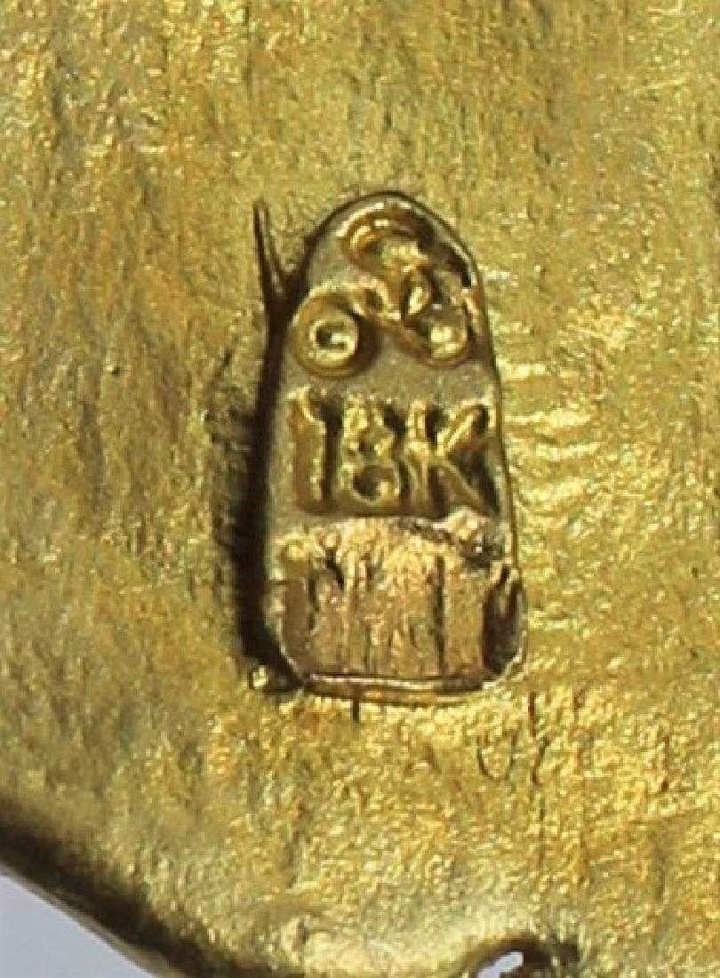 Classical Greek SeidenGang 18 Karat Yellow Gold Diamond Brooch Mythology Odyssey 