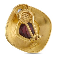 SeidenGang Boucles d'oreilles à pince en or jaune 18K grenat et iolite SG01-042726