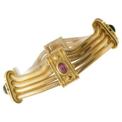 Pulsera SeidenGang de oro amarillo de 18 quilates con varias piedras preciosas SG01-062226