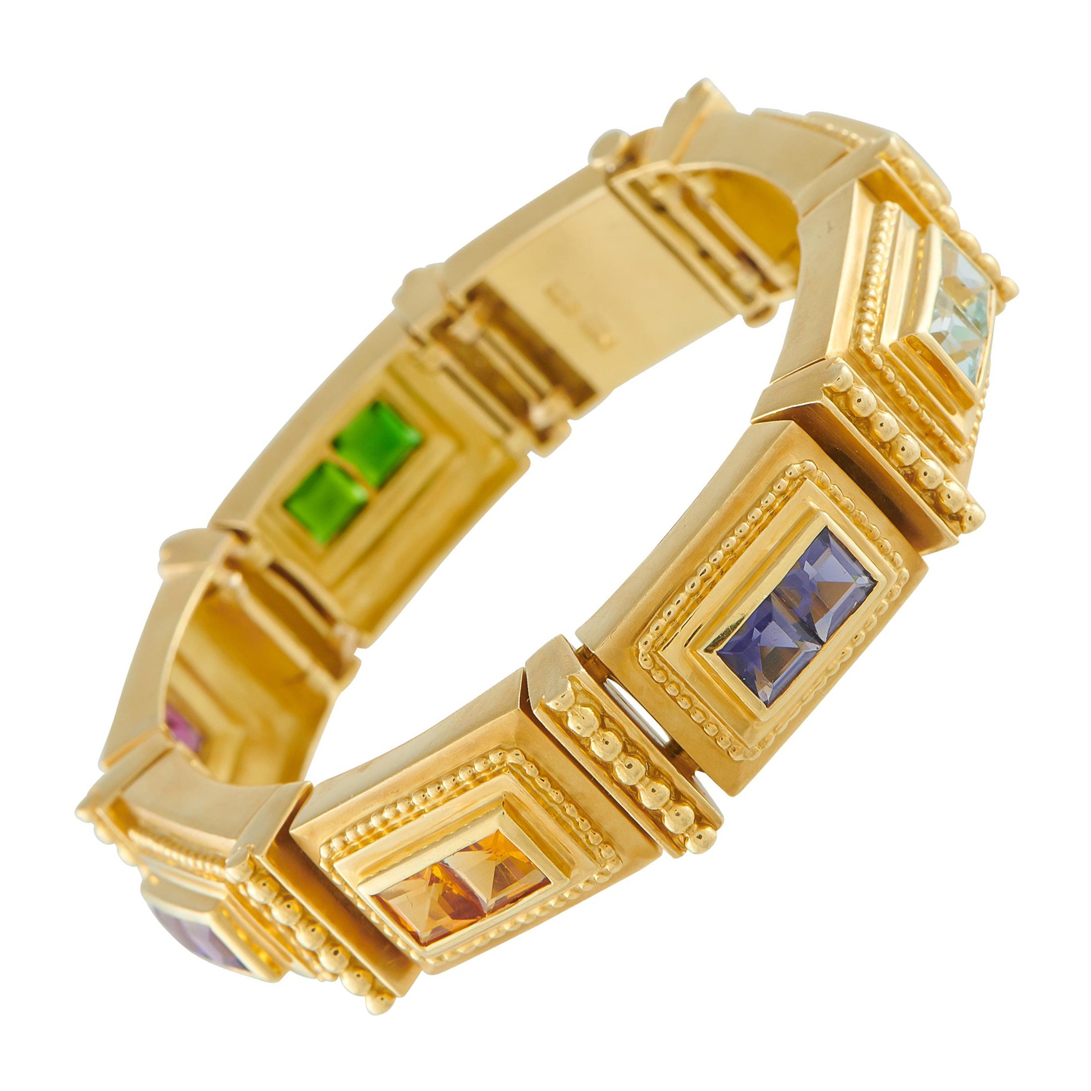 SeidenGang 18K Yellow Gold Multicolored Gemstone Bracelet SG06-102725