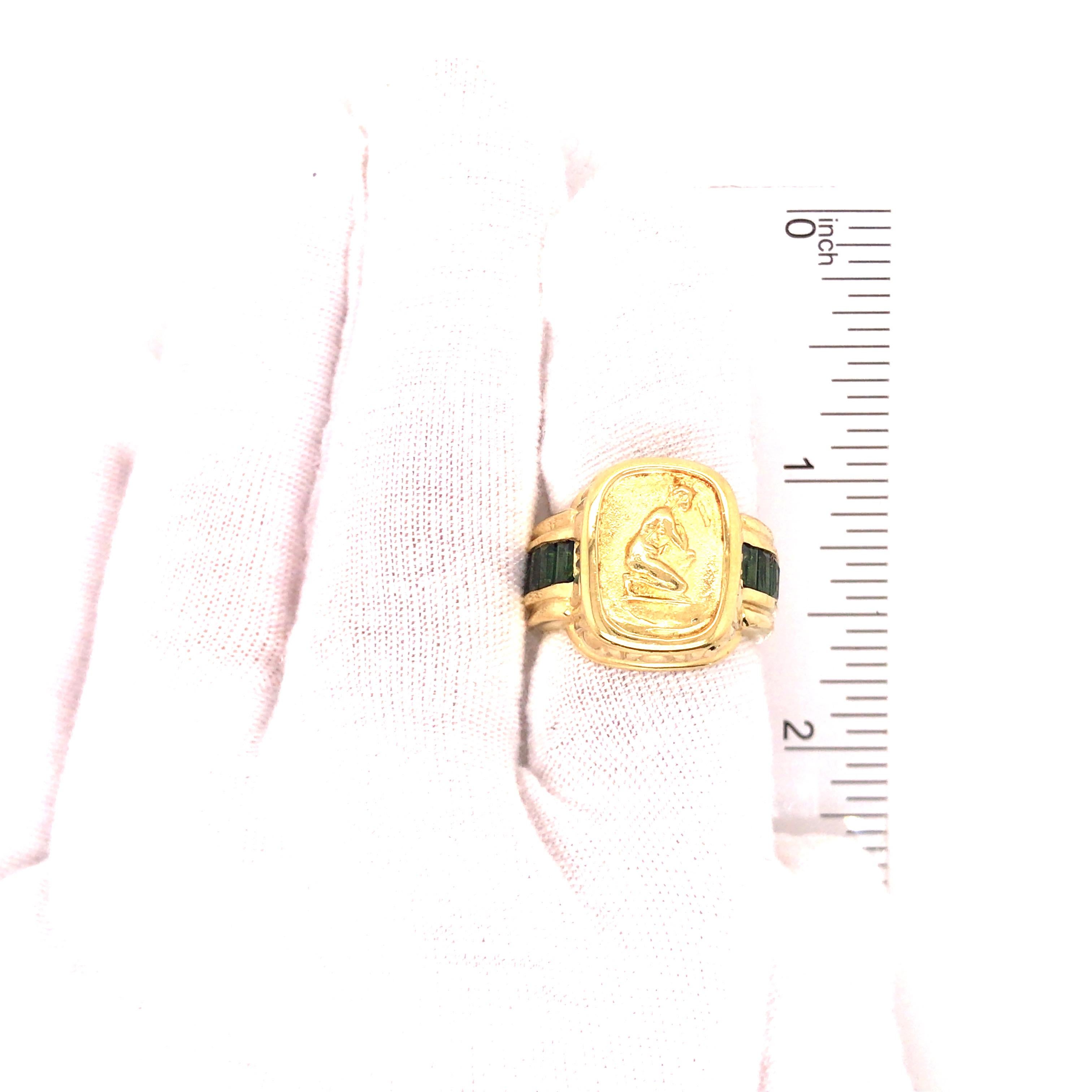 Women's Seidengang 18K Yellow Gold Tourmaline Signet Ring