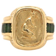 Seidengang 18K Yellow Gold Tourmaline Signet Ring