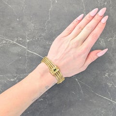 SeidenGang Pulsera vintage de oro amarillo de 18 quilates con varias vueltas de turmalina de los años 90