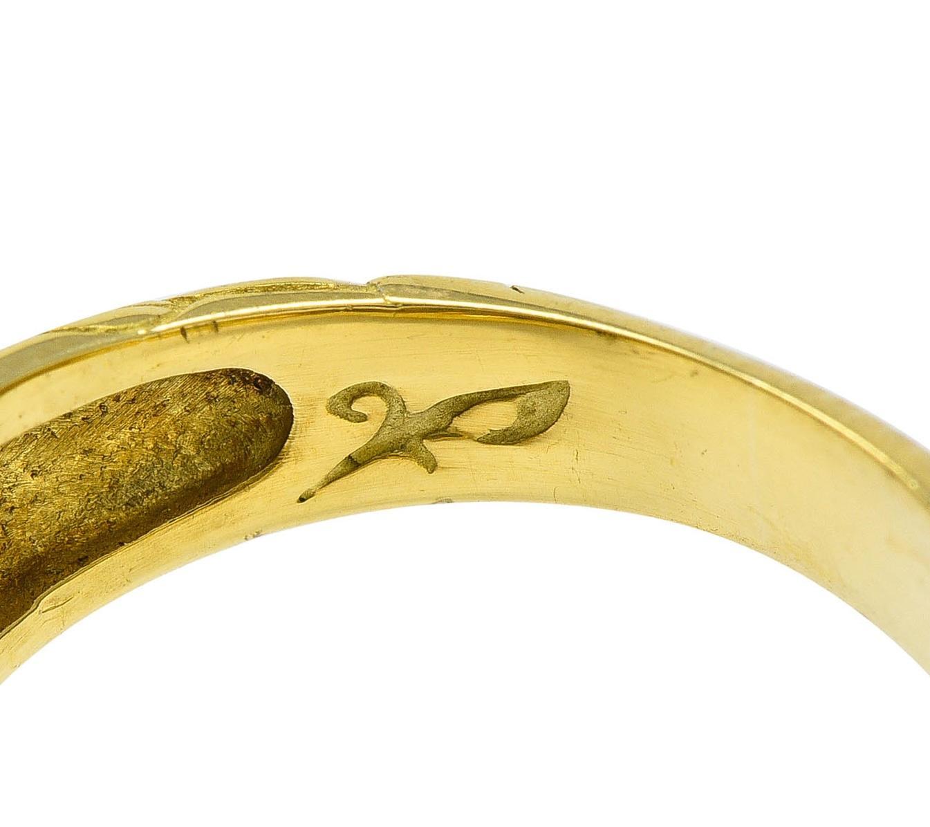 SeidenGang 2000's Chalcedony Diamond 18 Karat Gold Scrolling Foliate Ring 2