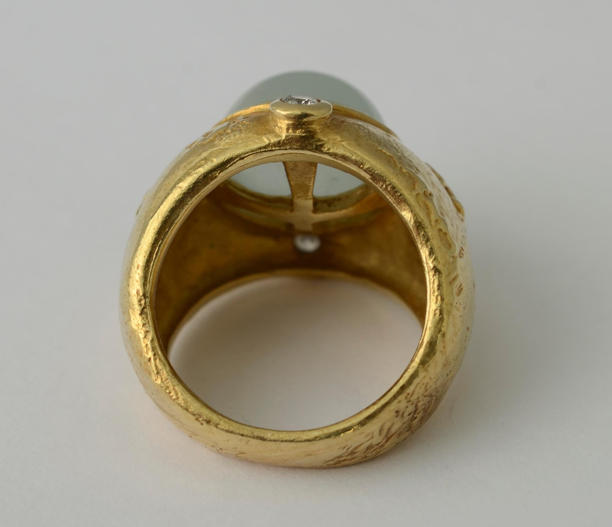 Women's or Men's Seidengang Aquamarine Ring