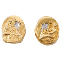 Orecchini Seidengang Athena in oro e platino con diamante