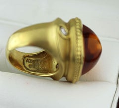 Seidengang Citrine Diamond, 18k Yellow Gold Classic Athena Ring