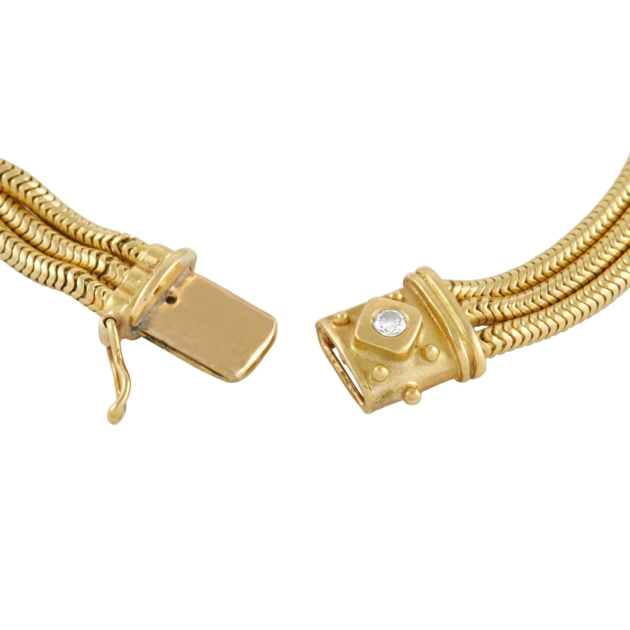Round Cut SeidenGang Classic Collection 18K Yellow Gold Diamond Bracelet