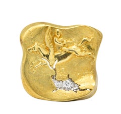 SeidenGang Diamant 18 Karat Gold Platin Pegasus Odyssey Kollektion Ohrringe