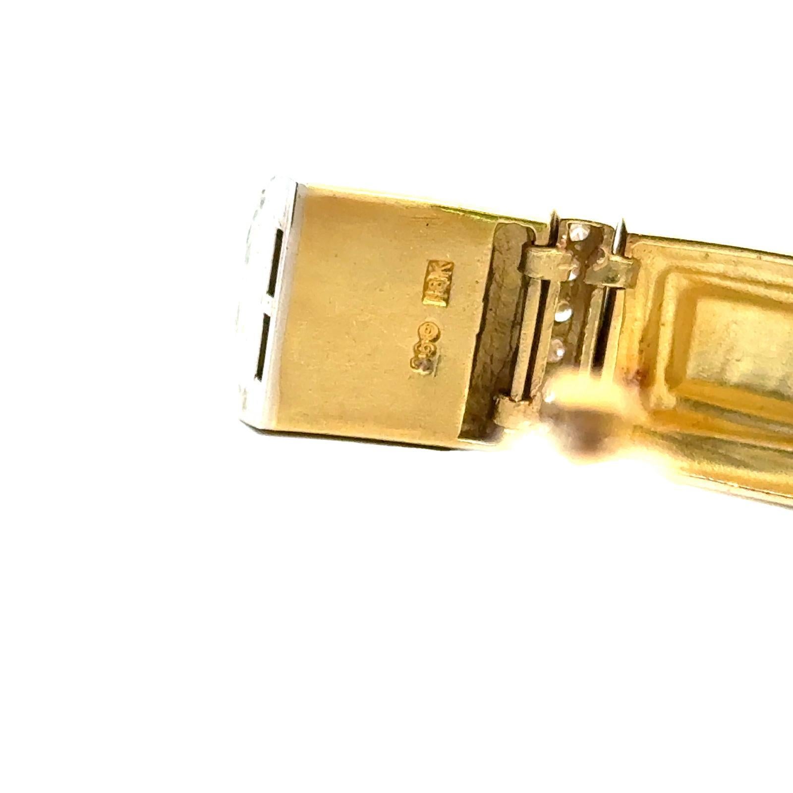 Women's SeidenGang Diamond 18 Karat Yellow Gold Rectangular Link Estate Bracelet