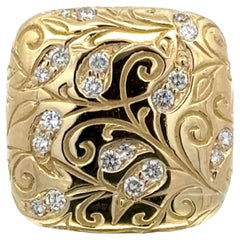 SeidenGang Anillo de oro amarillo de 18 quilates con punta cuadrada y mango partido