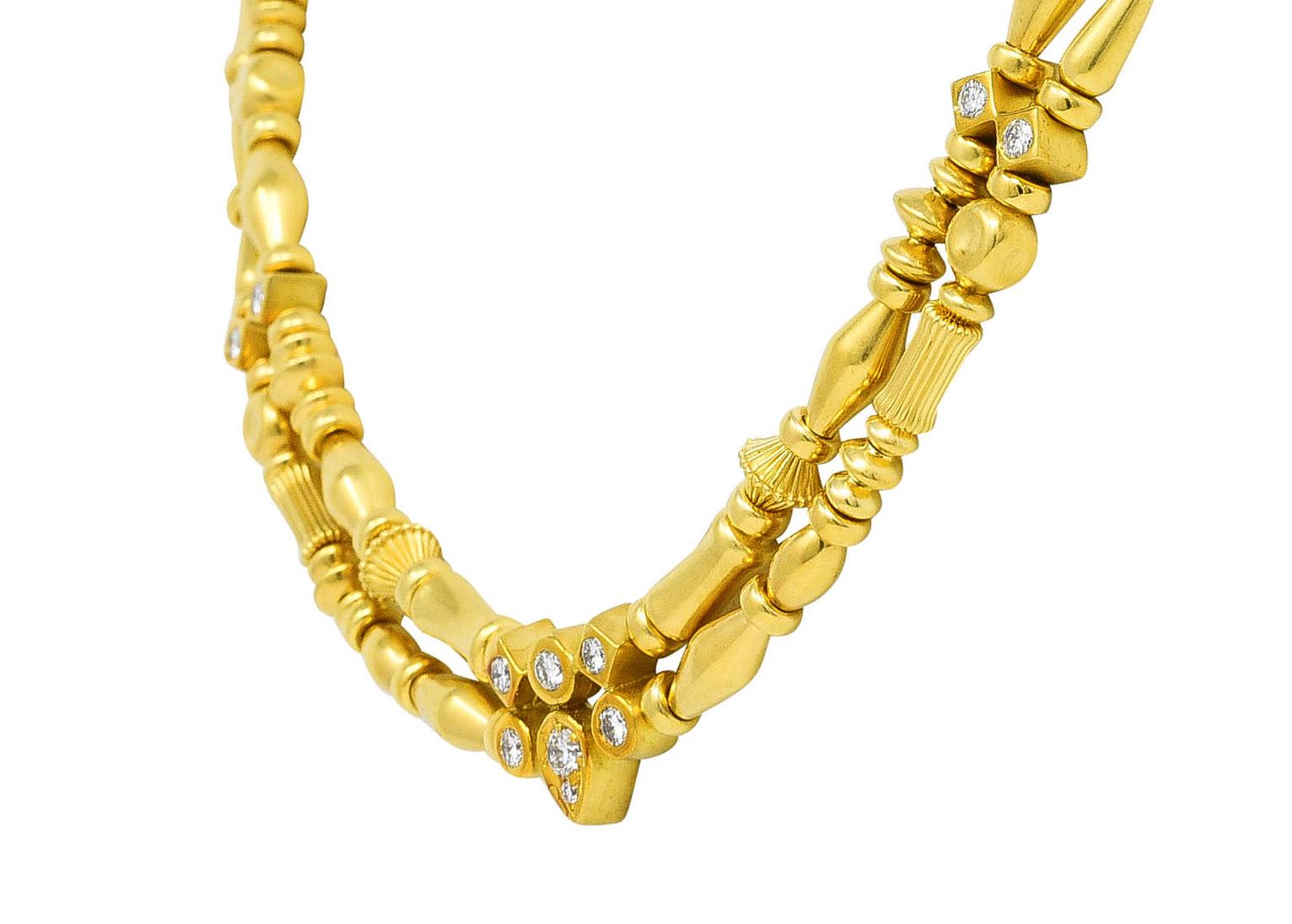 Seidengang Diamond 18 Karat Yellow Gold Swagged MultiStrand Station