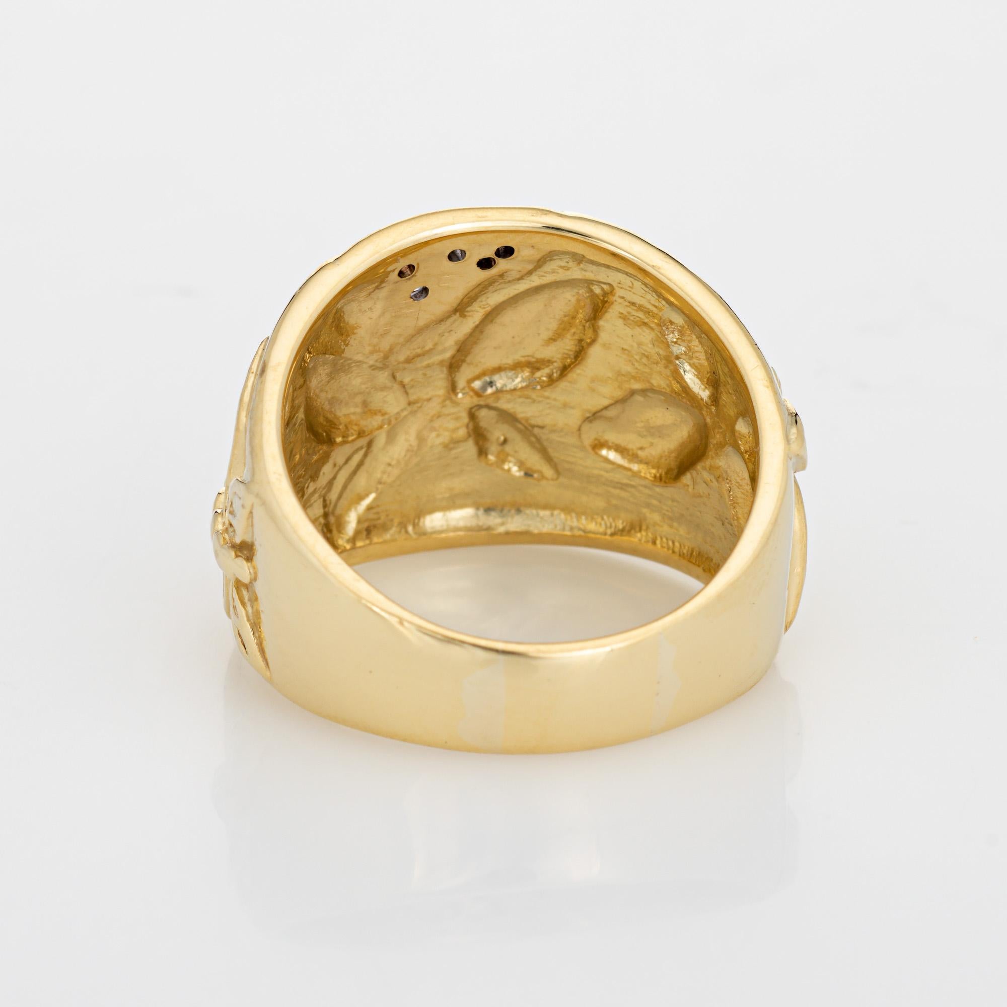 SeidenGang Diamond Butterfly Ring 18k Yellow Gold Band Fine Jewelr In Good Condition In Torrance, CA
