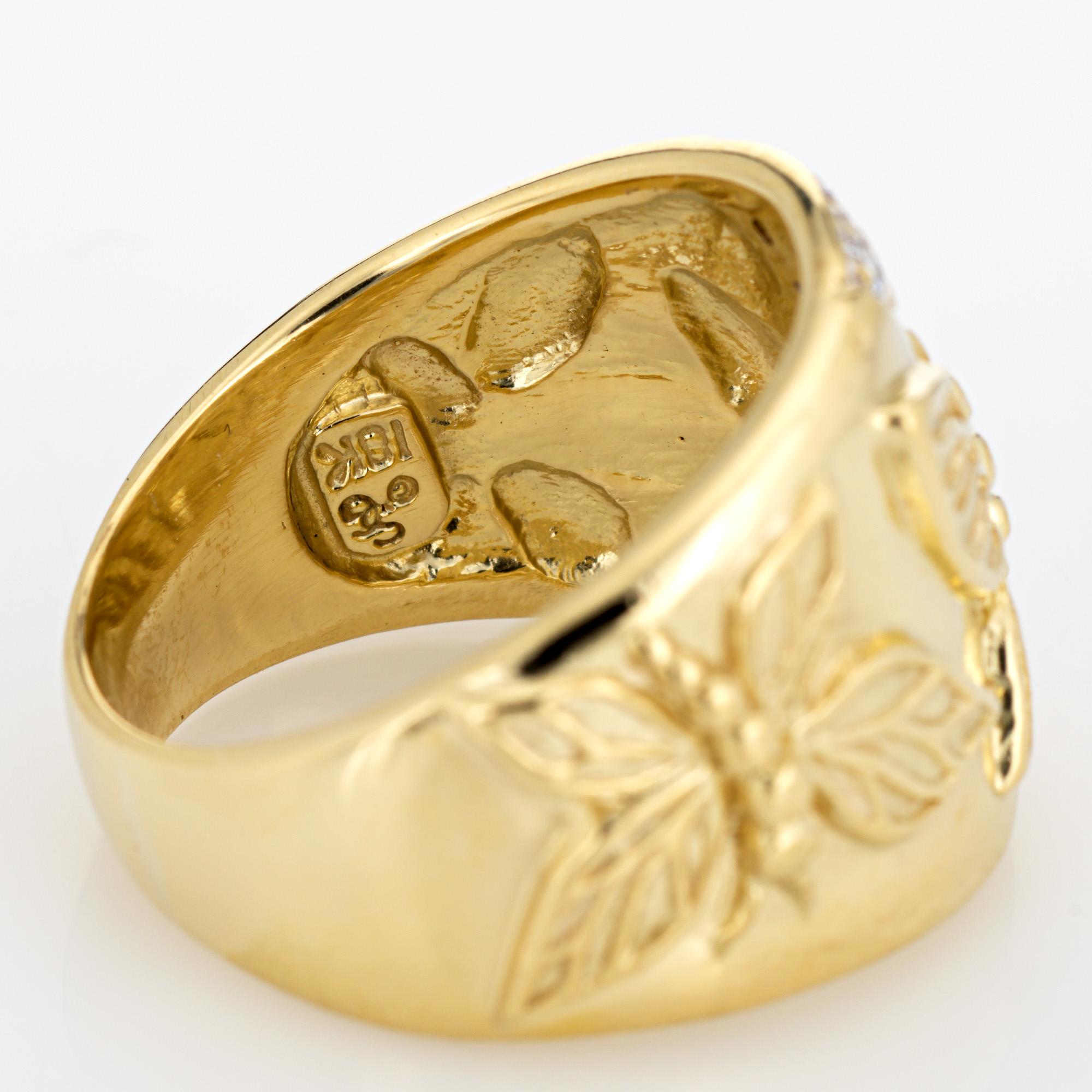 SeidenGang Diamond Butterfly Ring 18k Yellow Gold Band Fine Jewelr 1