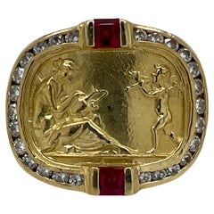 Seidengang Diamond Ruby 18 Karat Yellow Gold Classic Collection Vintage Ring 