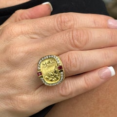 SeidenGang Diamond Ruby 18 Karat Yellow Gold Estate Ring