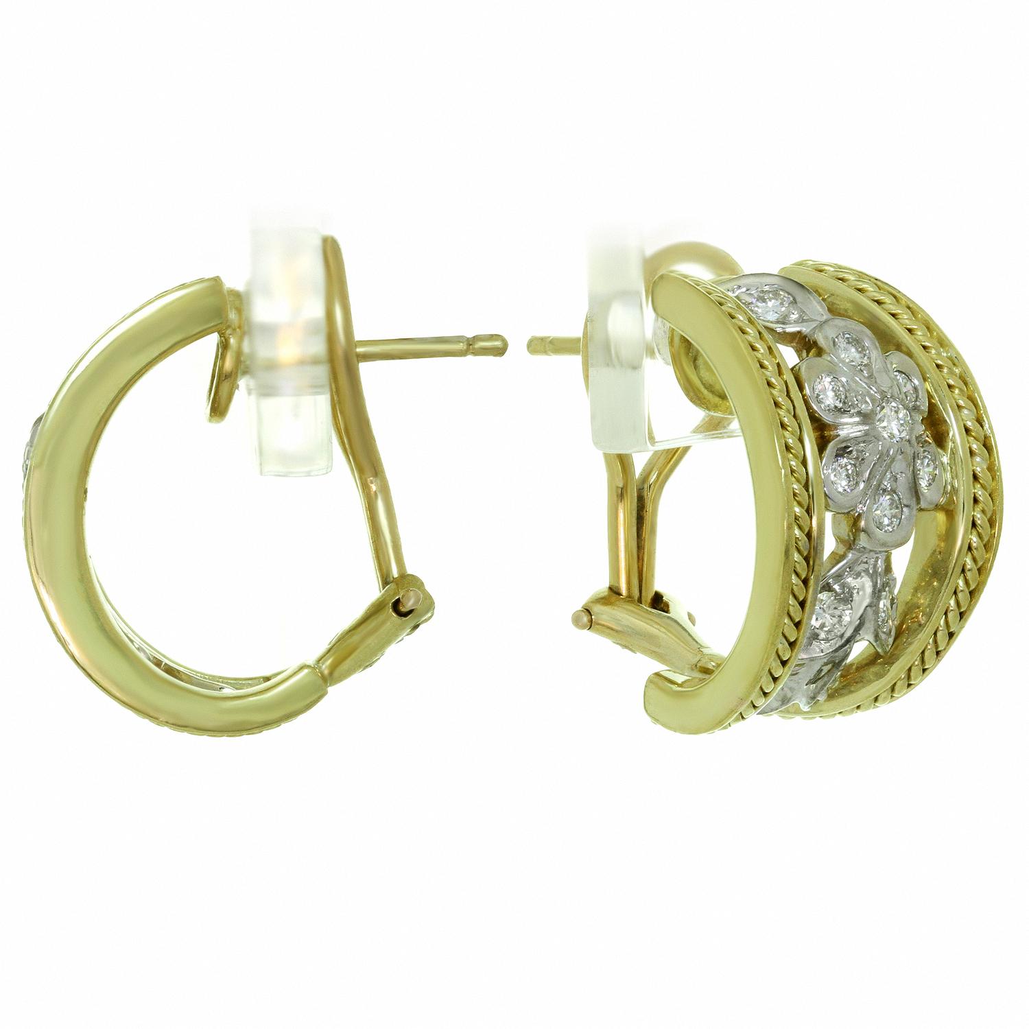 SeidenGang Diamond Yellow Gold Wrap Earrings In Excellent Condition In New York, NY