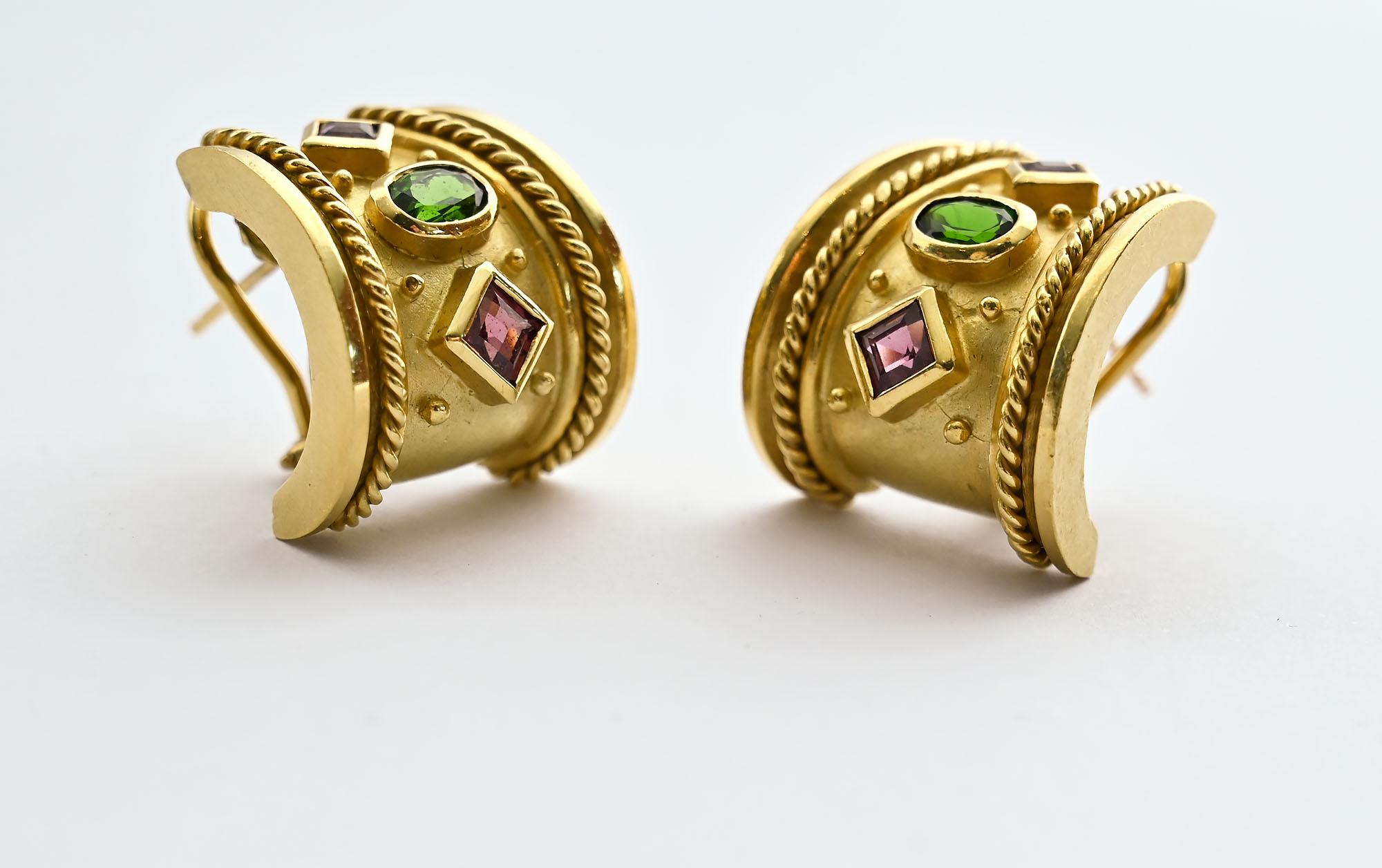 Modern Seidengang Gold Earrings with Gemstones
