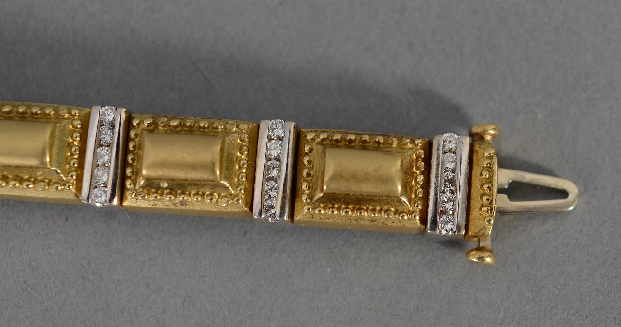 Seidengang Gold Links and Diamond Bracelet In Excellent Condition In Darnestown, MD
