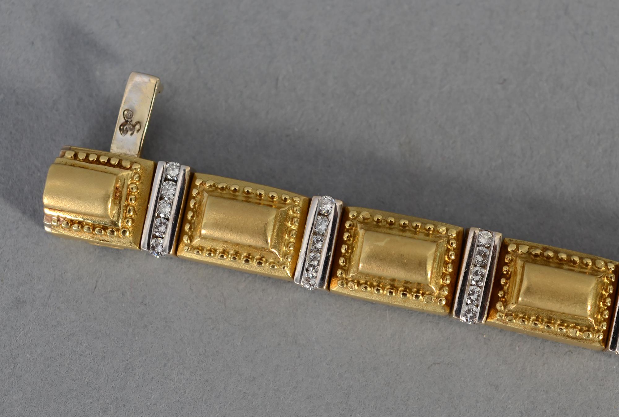 Women's Seidengang Gold Links and Diamond Bracelet