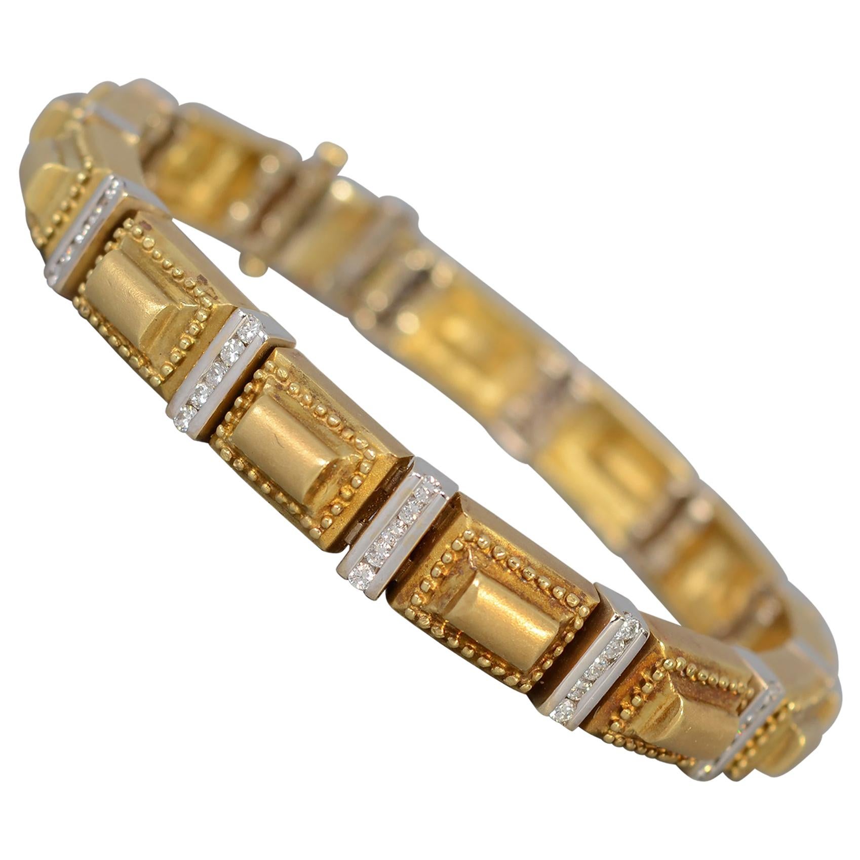 Seidengang Gold Links and Diamond Bracelet