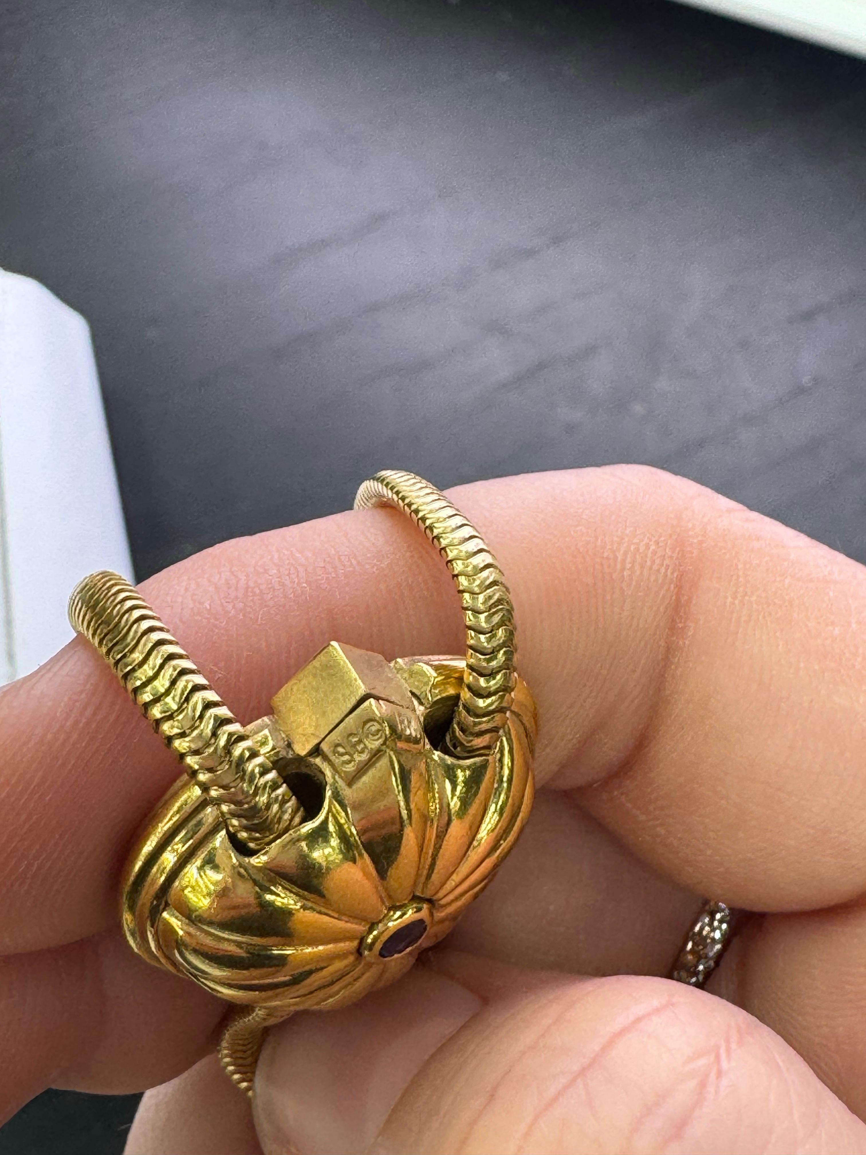 SeidenGang Cuore greco con diamante Lariat lungo in oro giallo 18 carati 56,4 grammi 38 pollici in vendita 5