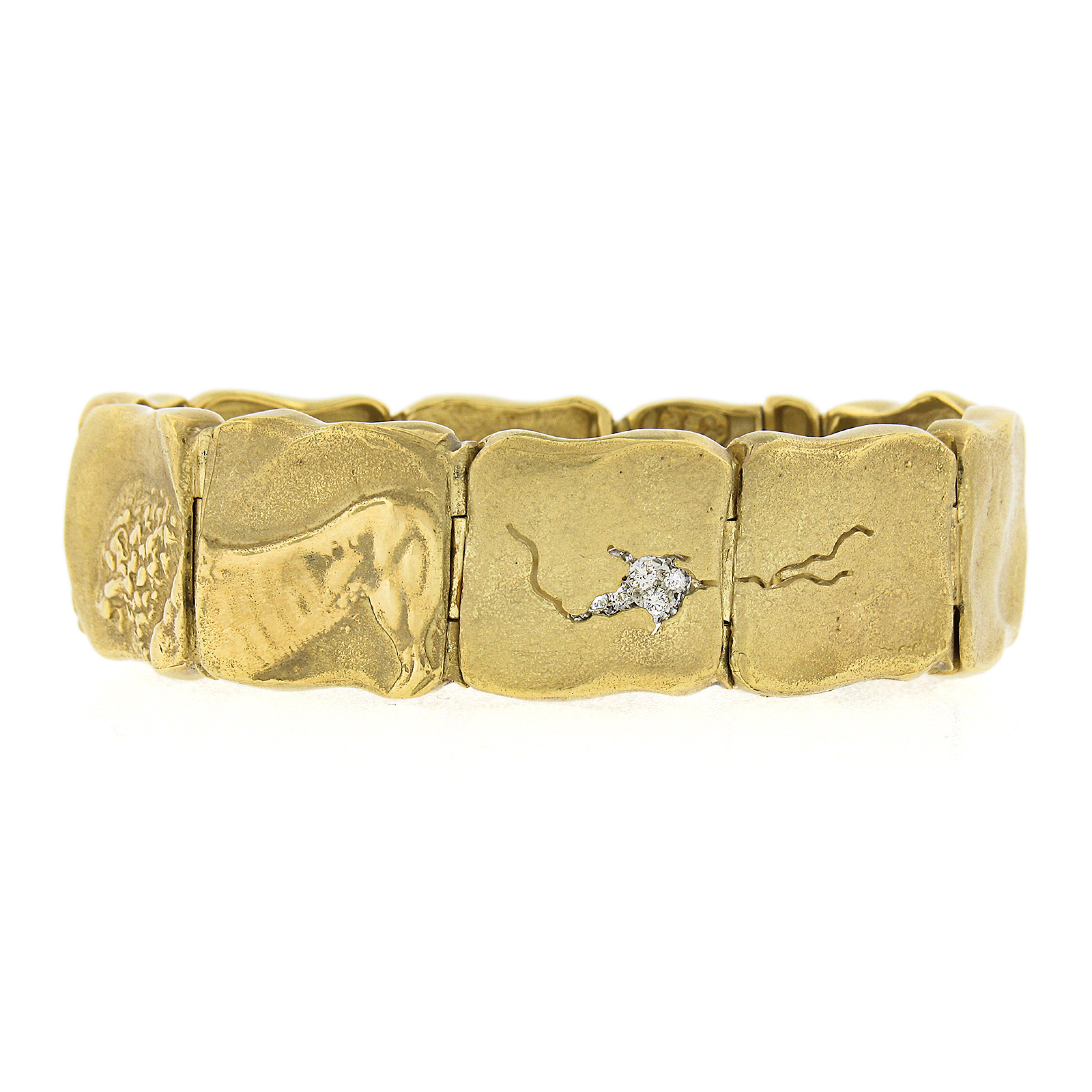 Round Cut SeidenGang Odyssey 18k Gold & Plat, Diamond Medusa Nemean Lion Herakles Bracelet