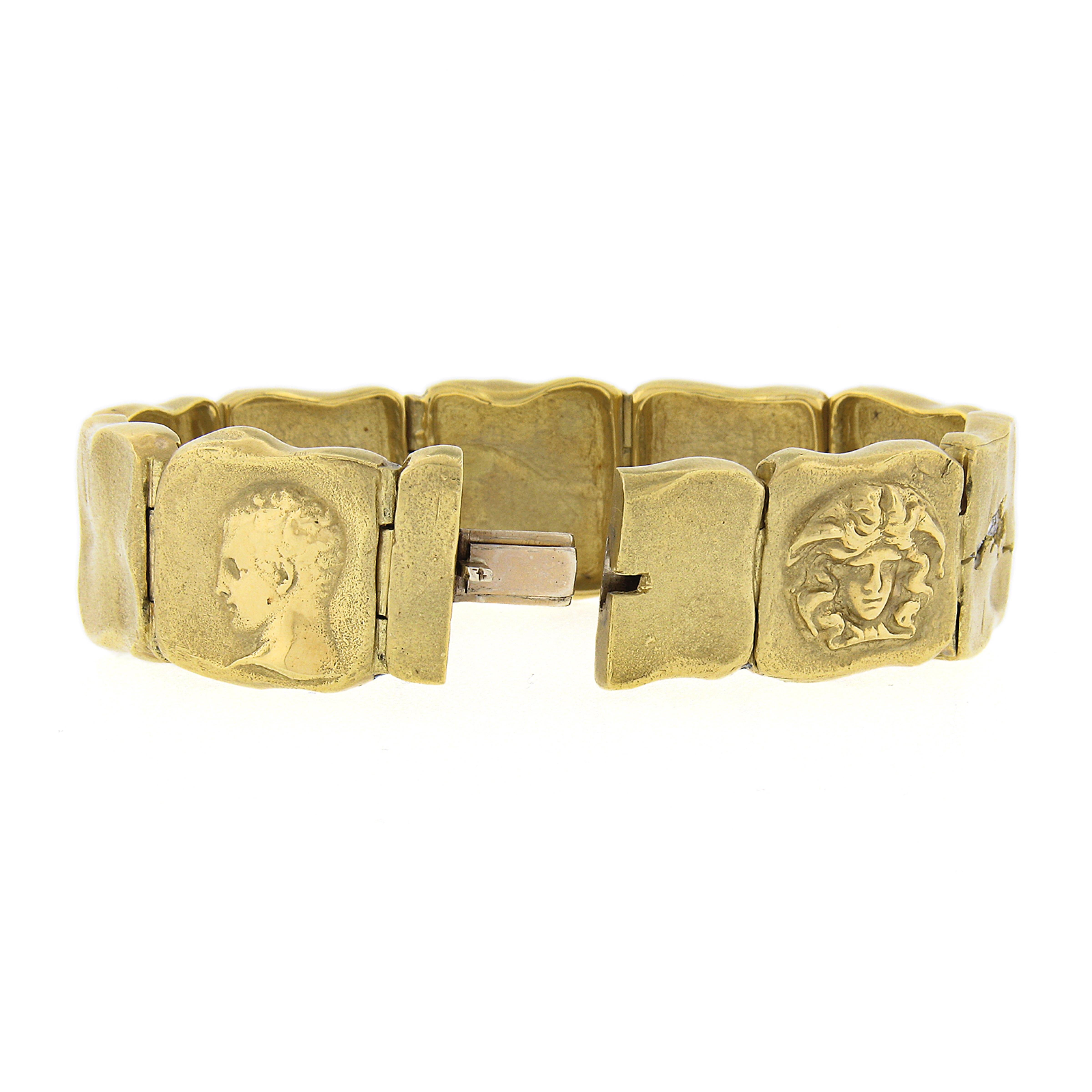 SeidenGang Odyssey 18k Gold & Plat, Diamond Medusa Nemean Lion Herakles Bracelet In Excellent Condition In Montclair, NJ