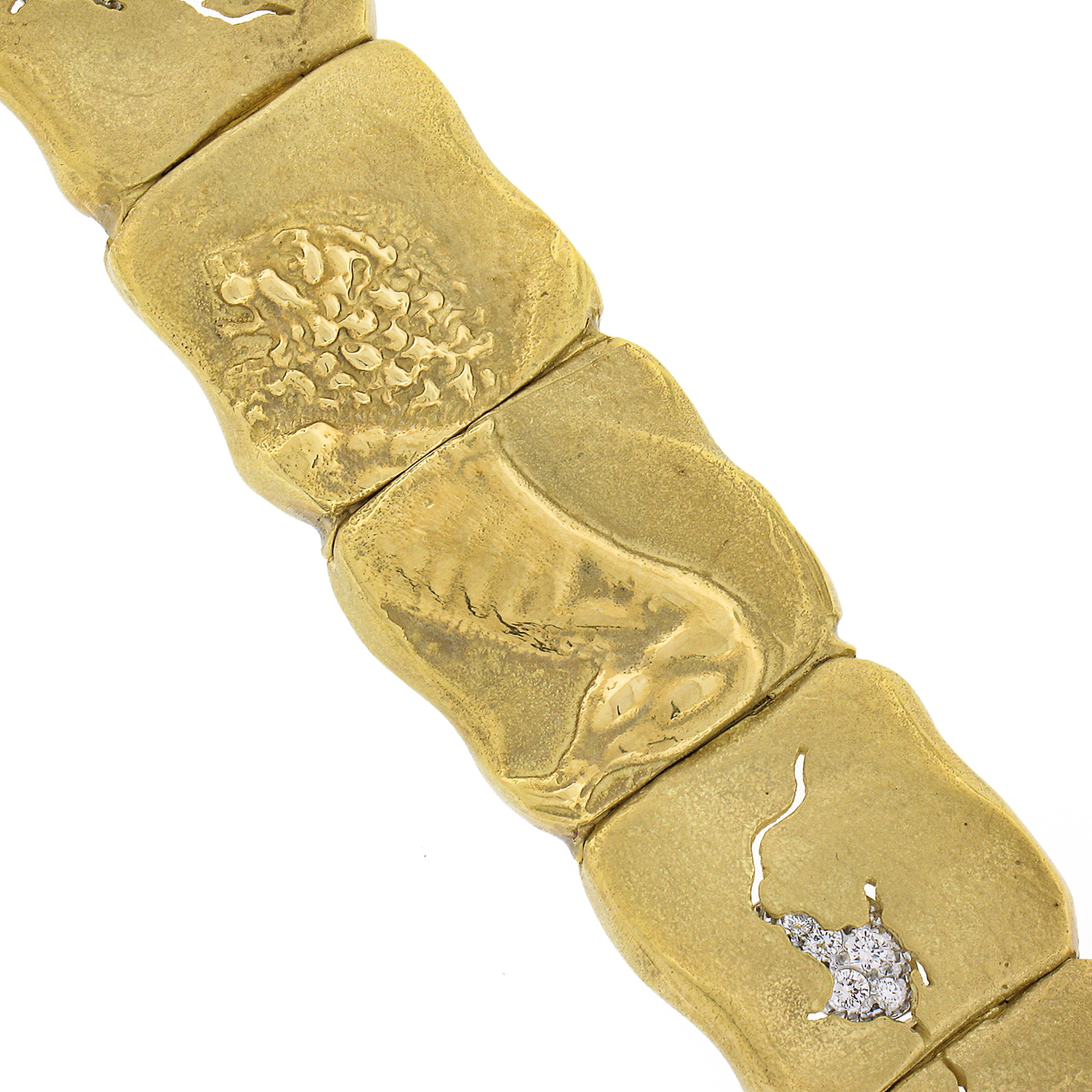 Women's or Men's SeidenGang Odyssey 18k Gold & Plat, Diamond Medusa Nemean Lion Herakles Bracelet
