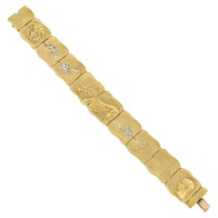 Retro SeidenGang Odyssey 18k Gold & Plat, Diamond Medusa Nemean Lion Herakles Bracelet