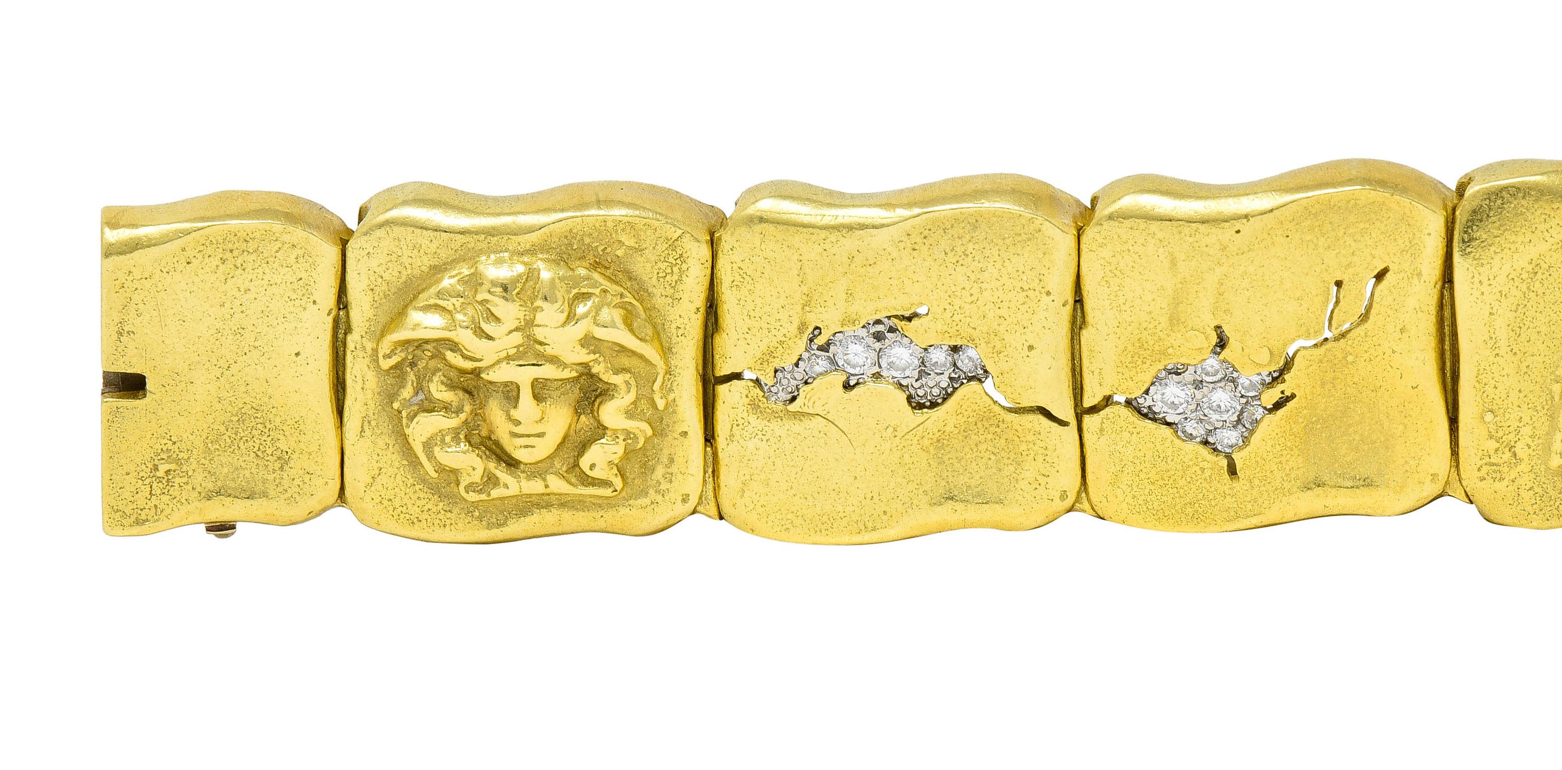 SeidenGang Pave Diamond 18 Karat Gold Platinum Odyssey Link Bracelet 6
