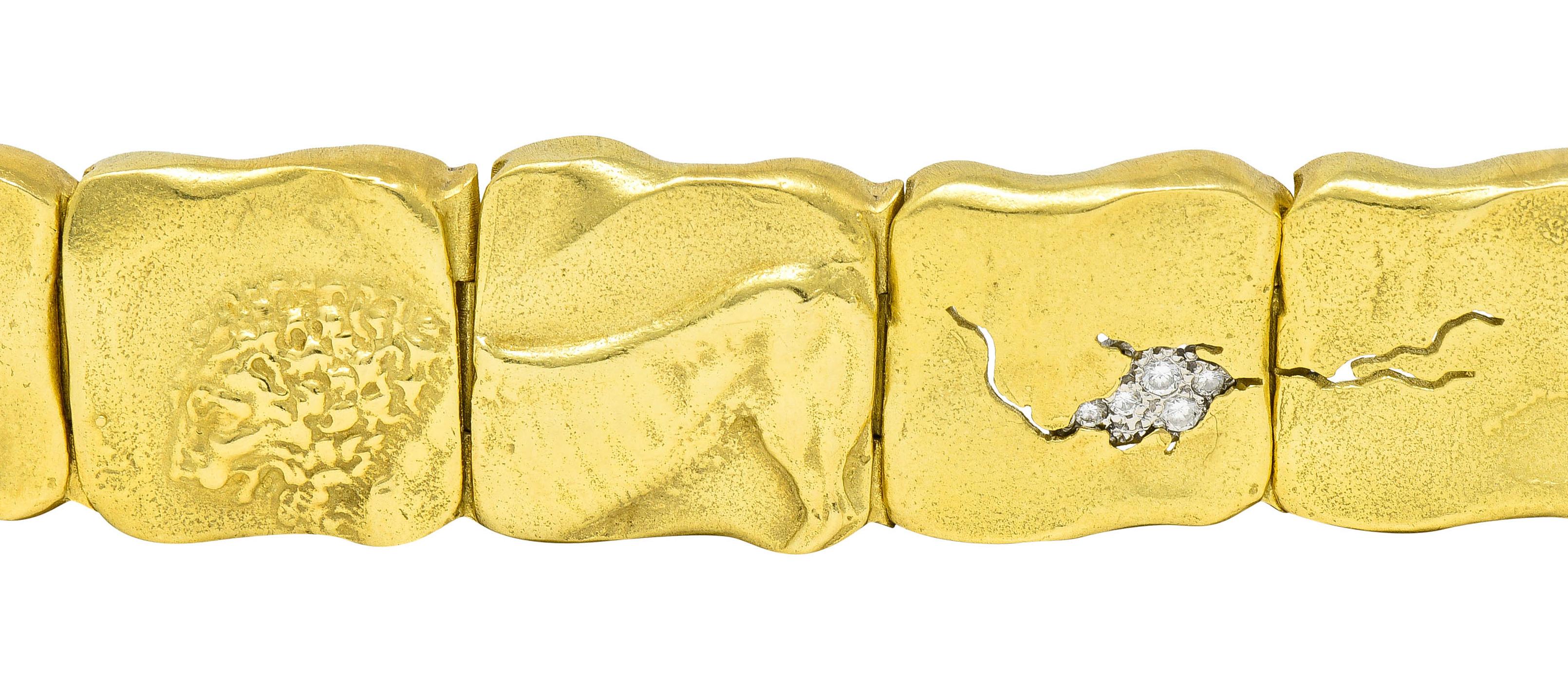 SeidenGang Pave Diamond 18 Karat Gold Platinum Odyssey Link Bracelet 7