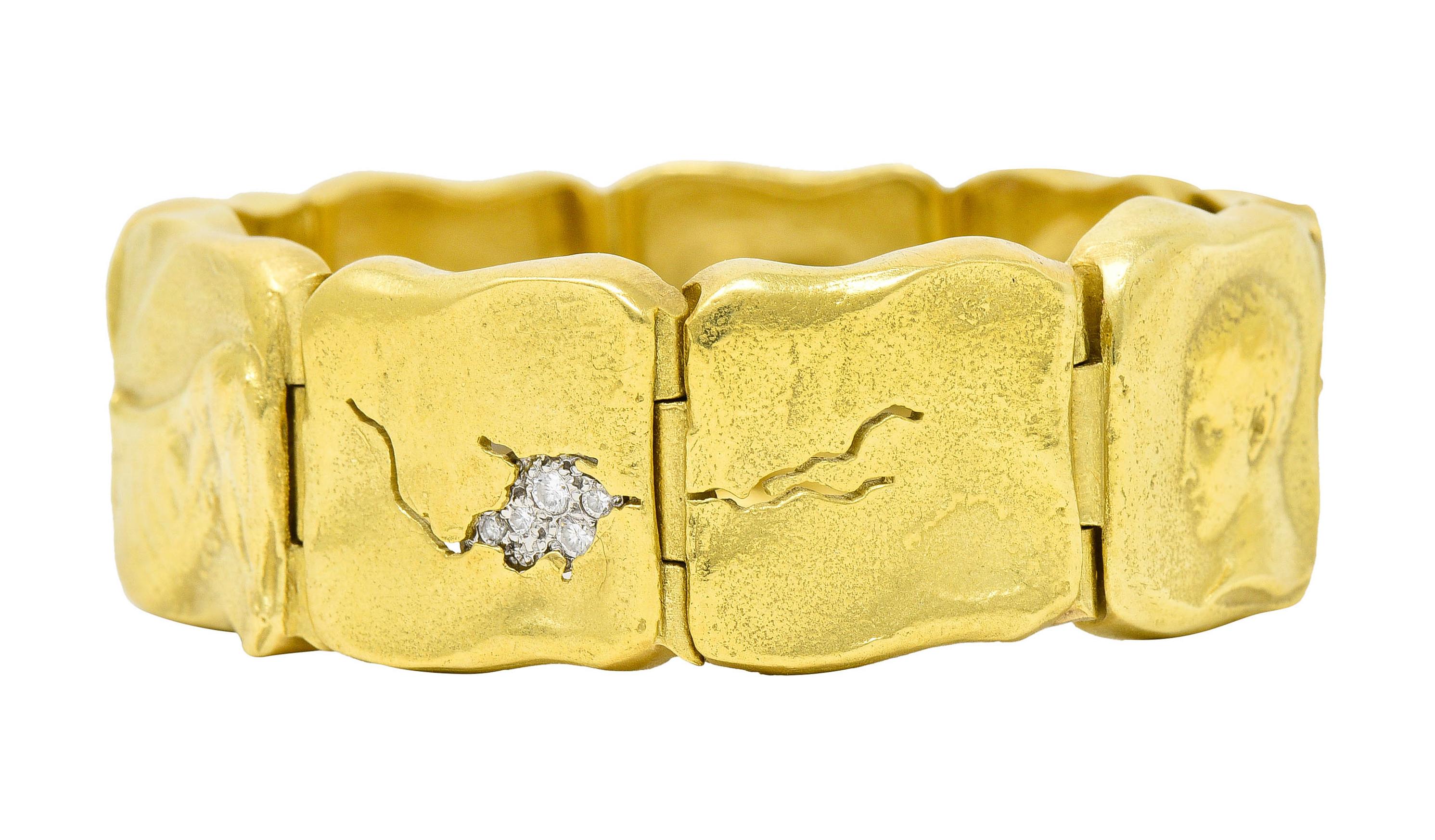 SeidenGang Pave Diamond 18 Karat Gold Platinum Odyssey Link Bracelet 2
