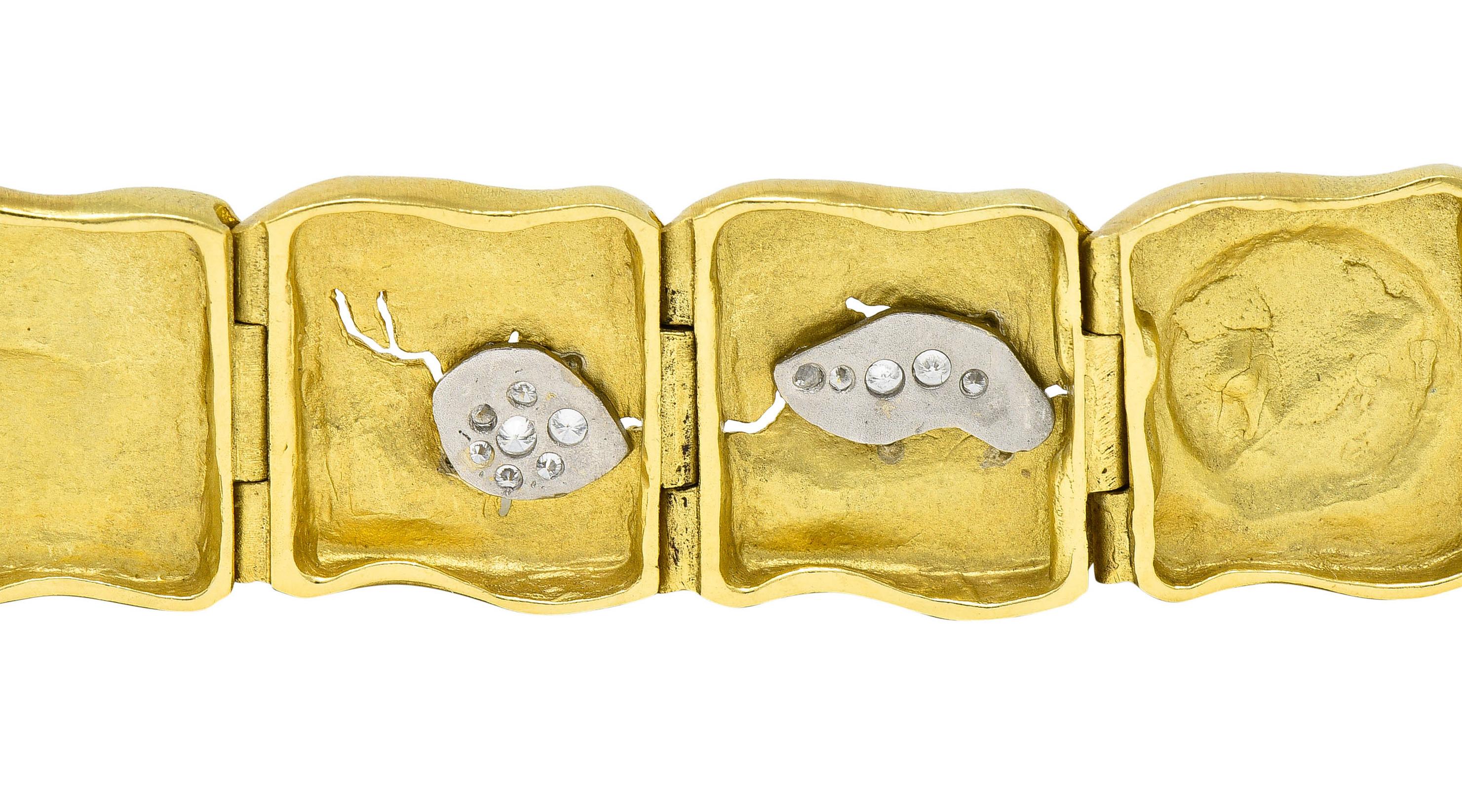 SeidenGang Pave Diamond 18 Karat Gold Platinum Odyssey Link Bracelet 4