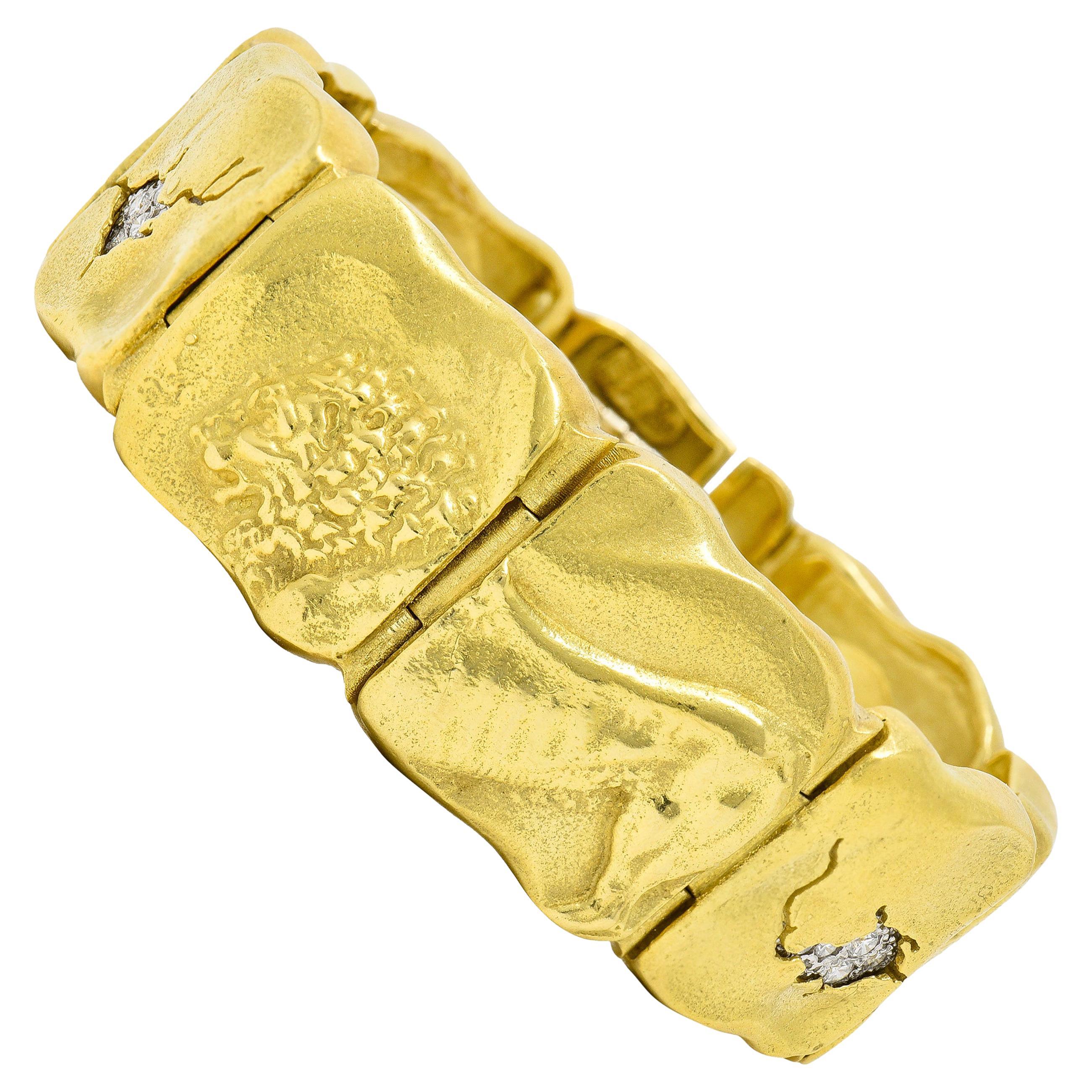 SeidenGang Pave Diamond 18 Karat Gold Platinum Odyssey Link Bracelet