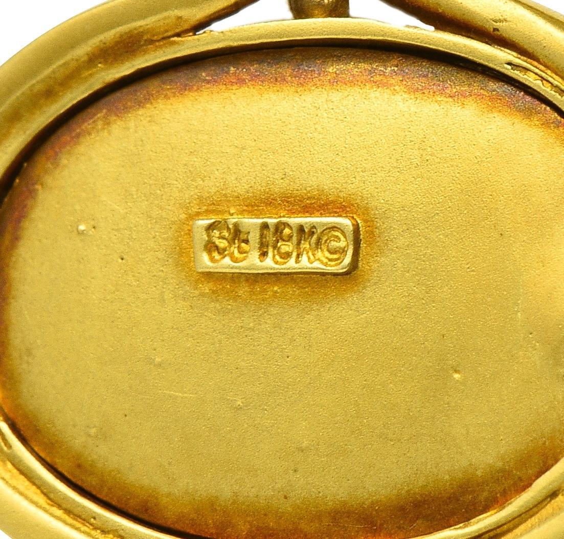 SeidenGang, collana con ciondolo in oro 18 carati con cupido vintage e cammeo classico in vendita 1
