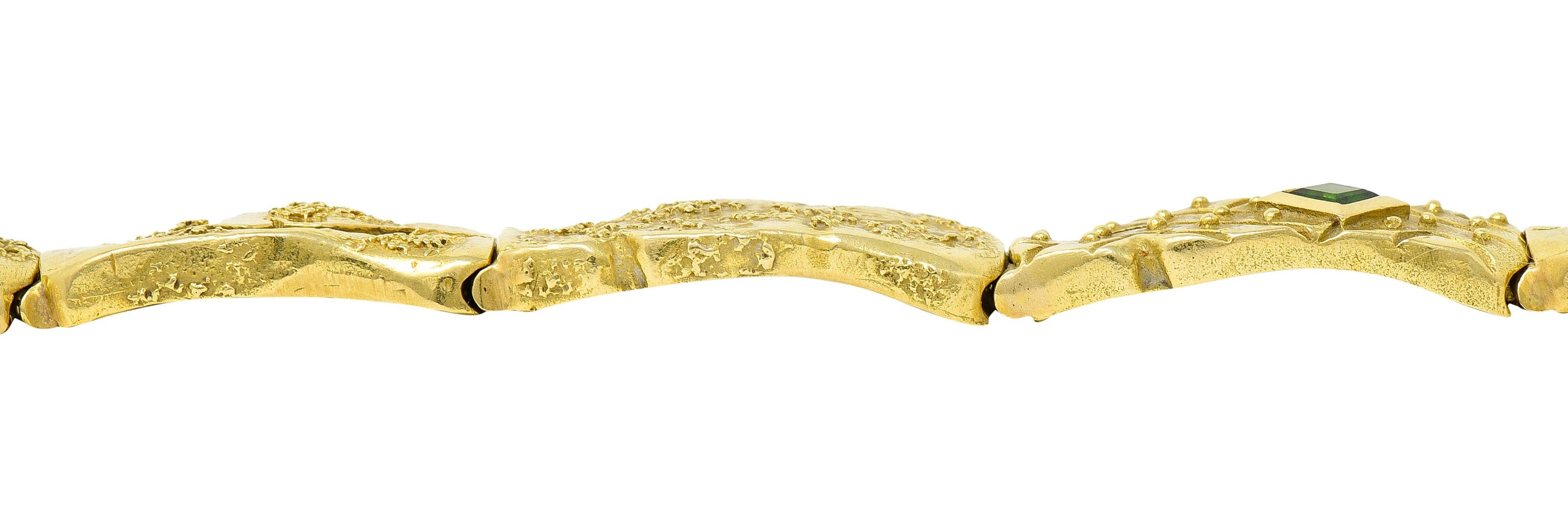 SeidenGang Peridot Diamond 18 Karat Gold Platinum Odyssey Zeus Turtle Bracelet 2