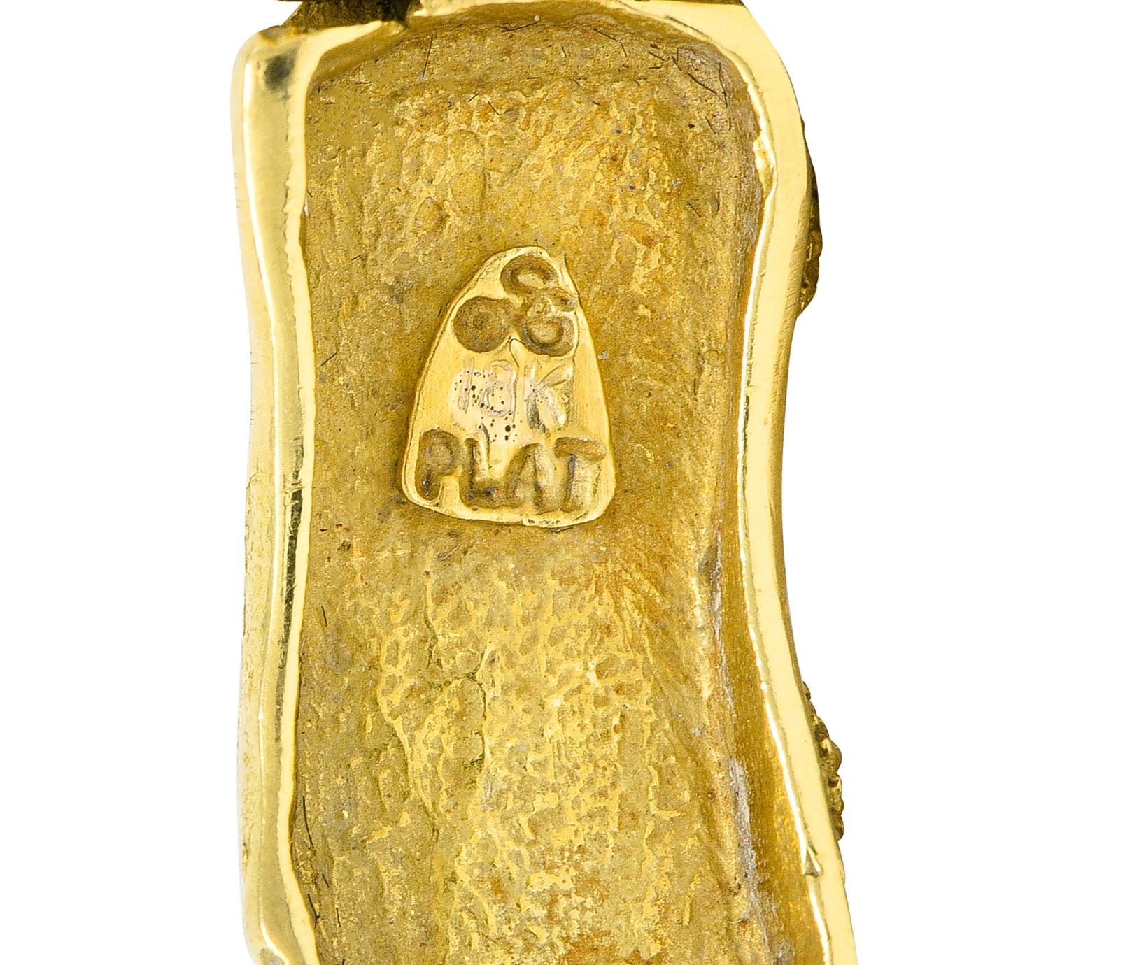Women's or Men's SeidenGang Peridot Diamond 18 Karat Gold Platinum Odyssey Zeus Turtle Bracelet