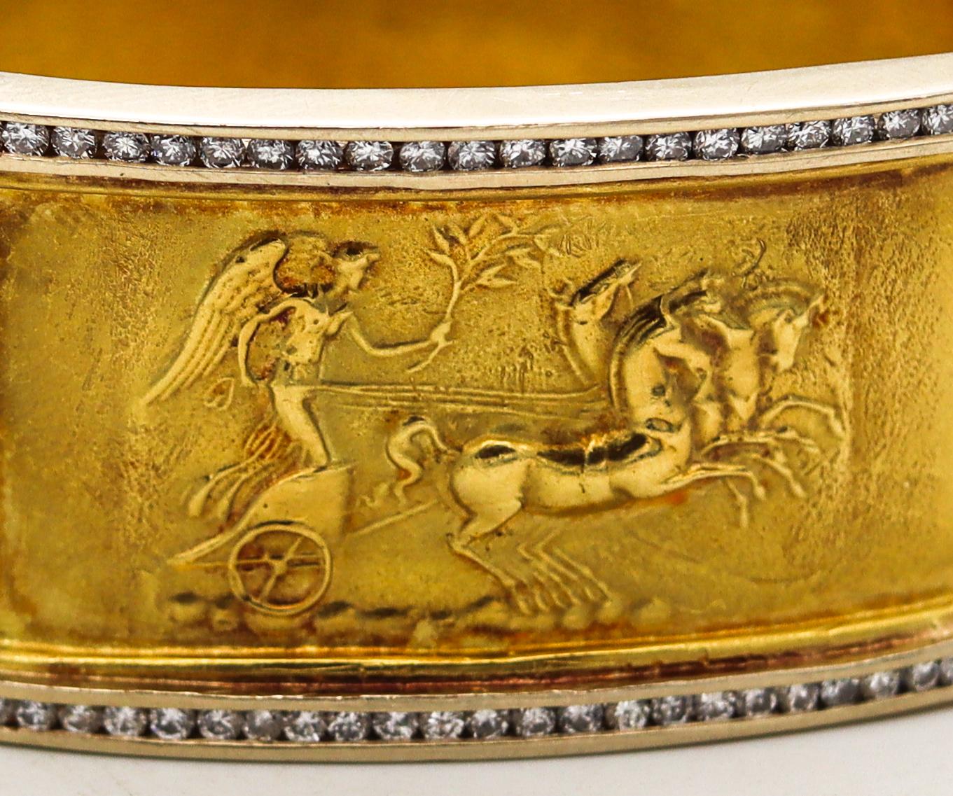 SeidenGang Rare Etruscan-Greek Revival Bracelet 18Kt Yellow Gold 5.94 Ct Diamond 4