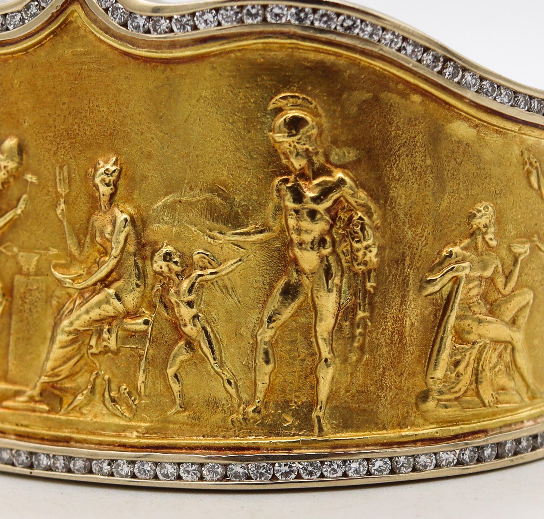 SeidenGang Rare Etruscan-Greek Revival Bracelet 18Kt Yellow Gold 5.94 Ct Diamond 7