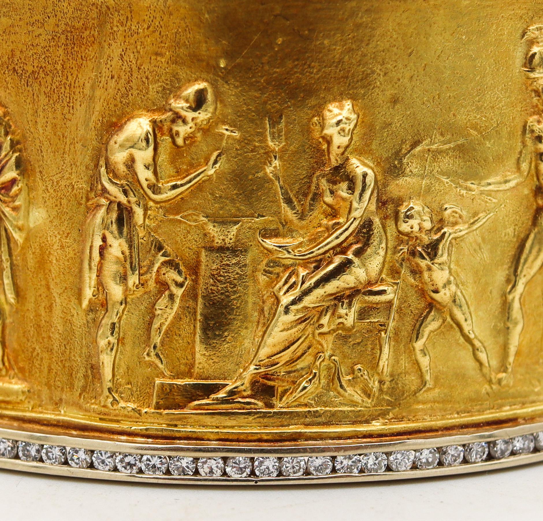 SeidenGang Rare Etruscan-Greek Revival Bracelet 18Kt Yellow Gold 5.94 Ct Diamond 1