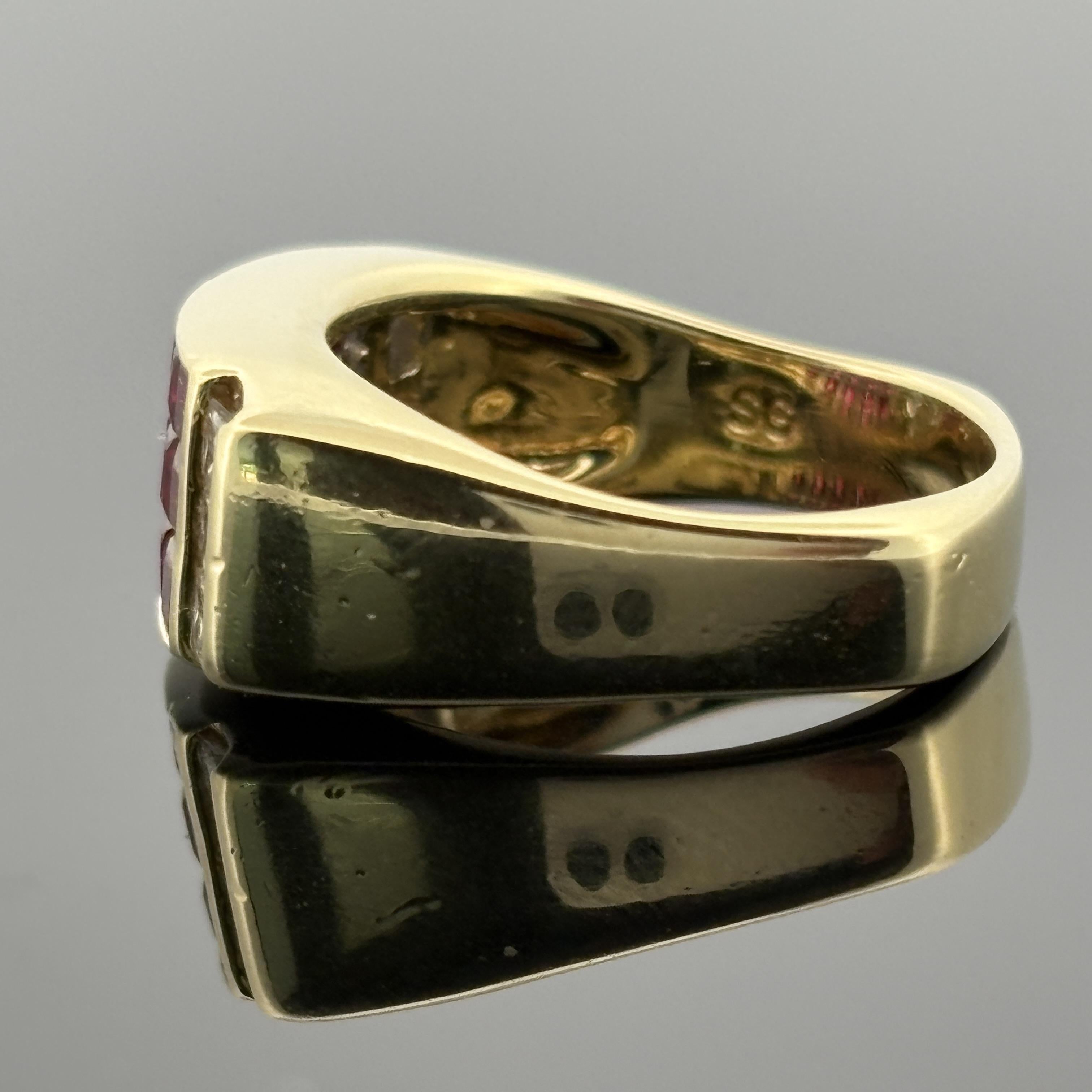 SeidenGang Bague en or jaune 18k avec rubis et diamants Pour femmes en vente
