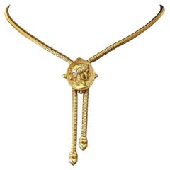 Collana girocollo con nappe e ciondolo in oro giallo 18k di SeidenGang
