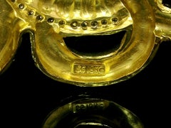 SeidenGang Toujours 18k Gold 1ct Diamond Interlocking Circles Wide Cuff Bracelet