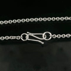 SeidenGang White Gold Diamond Foliage Heart Slide Pendant 14" Cable Link Chain