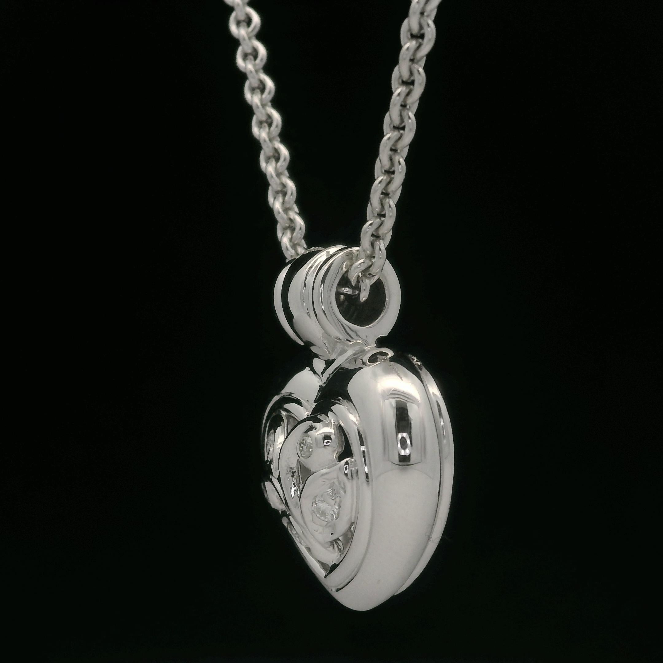 Donna SeidenGang Ciondolo a forma di cuore con diamante in oro bianco da 14