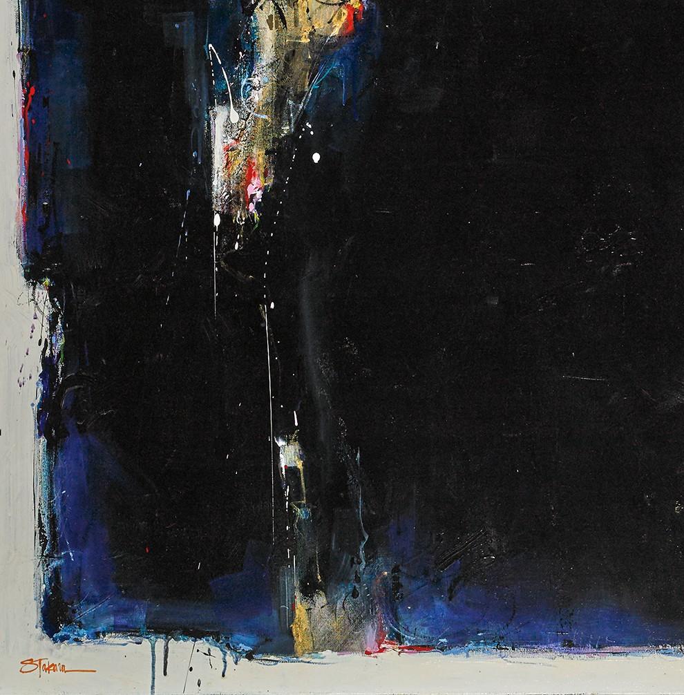 Die Nacht zum Tag (Schwarz), Abstract Painting, von Seikichi Takara