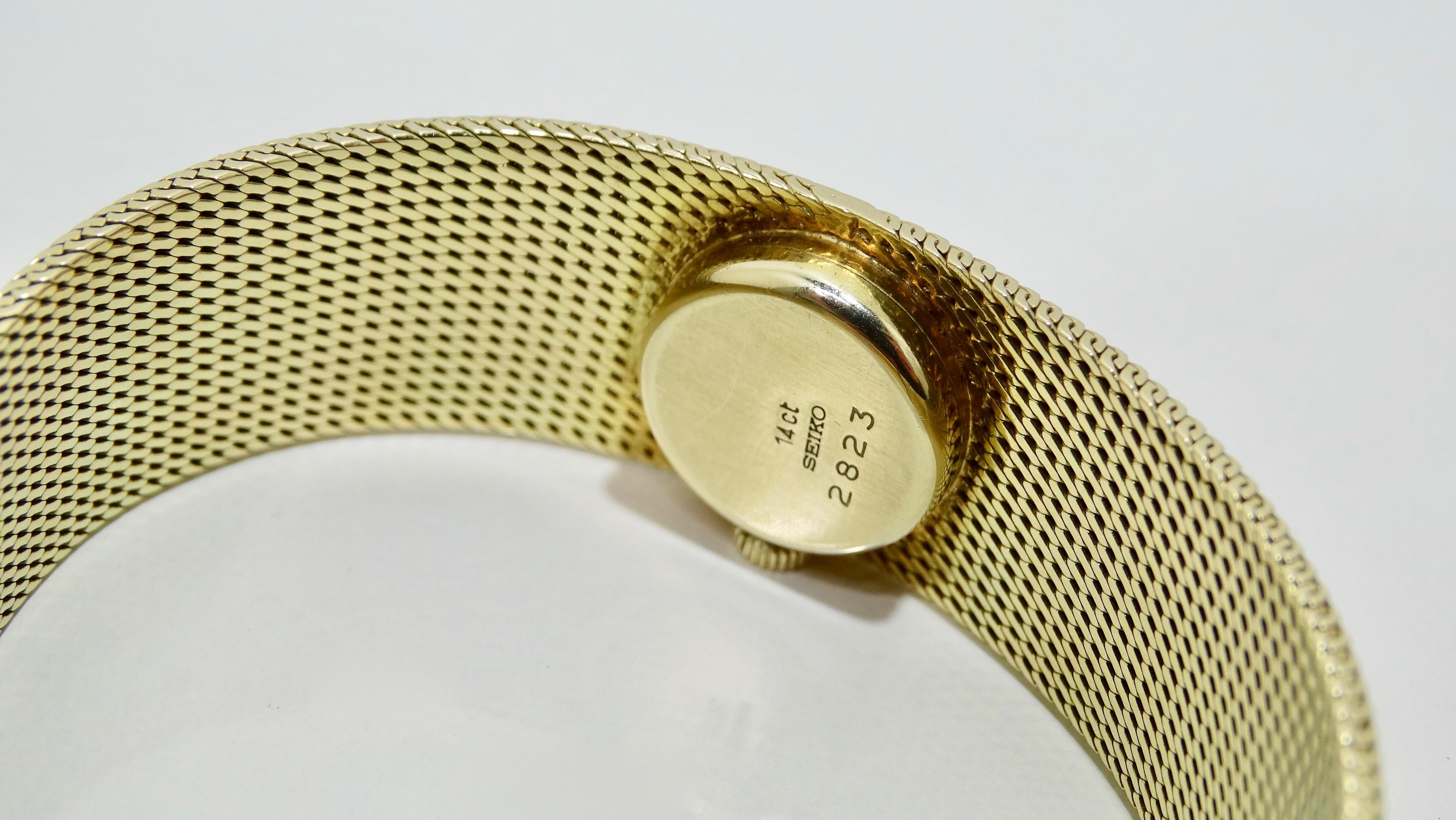Seiko 14k Gold Wrist Watch  In Good Condition In Scottsdale, AZ