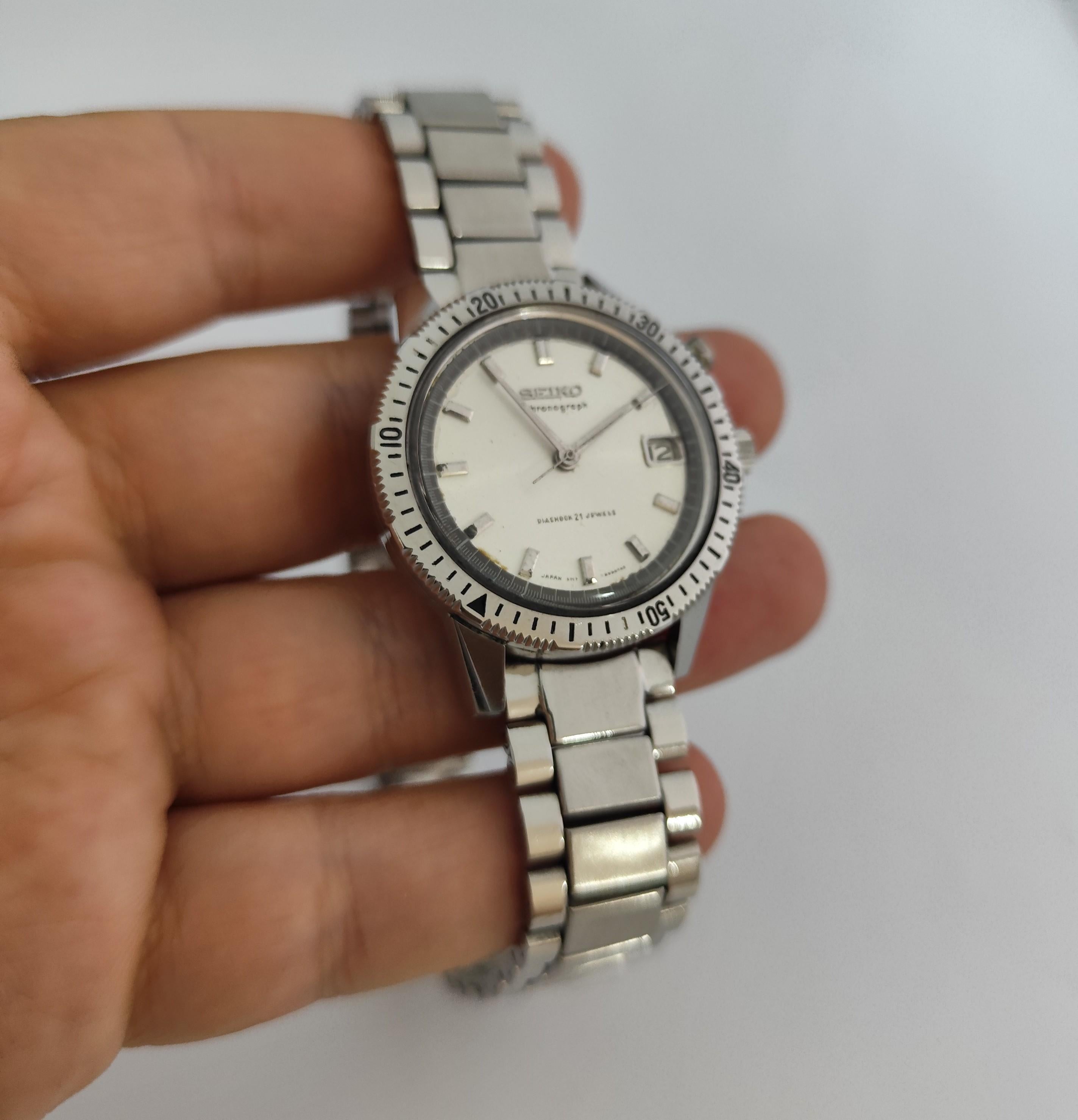 Seiko Cronógrafo Monopulsador Cronógrafo 5717-8990 De cuerda manual Acero inoxidable en Bueno estado para la venta en Toronto, CA